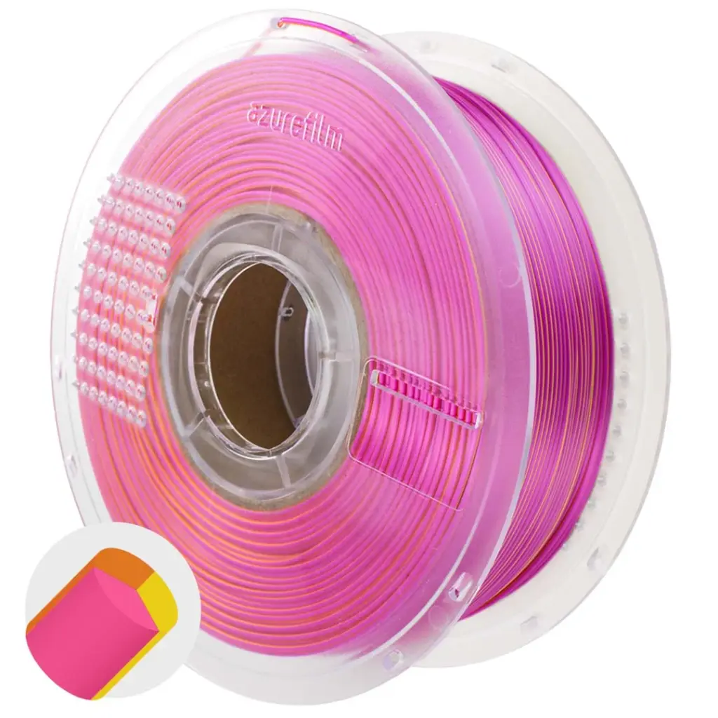 Azurefilm PLA 1,75 mm 1 kg mehrfarbige Seide dreifarbig Sonnenuntergangsflamme