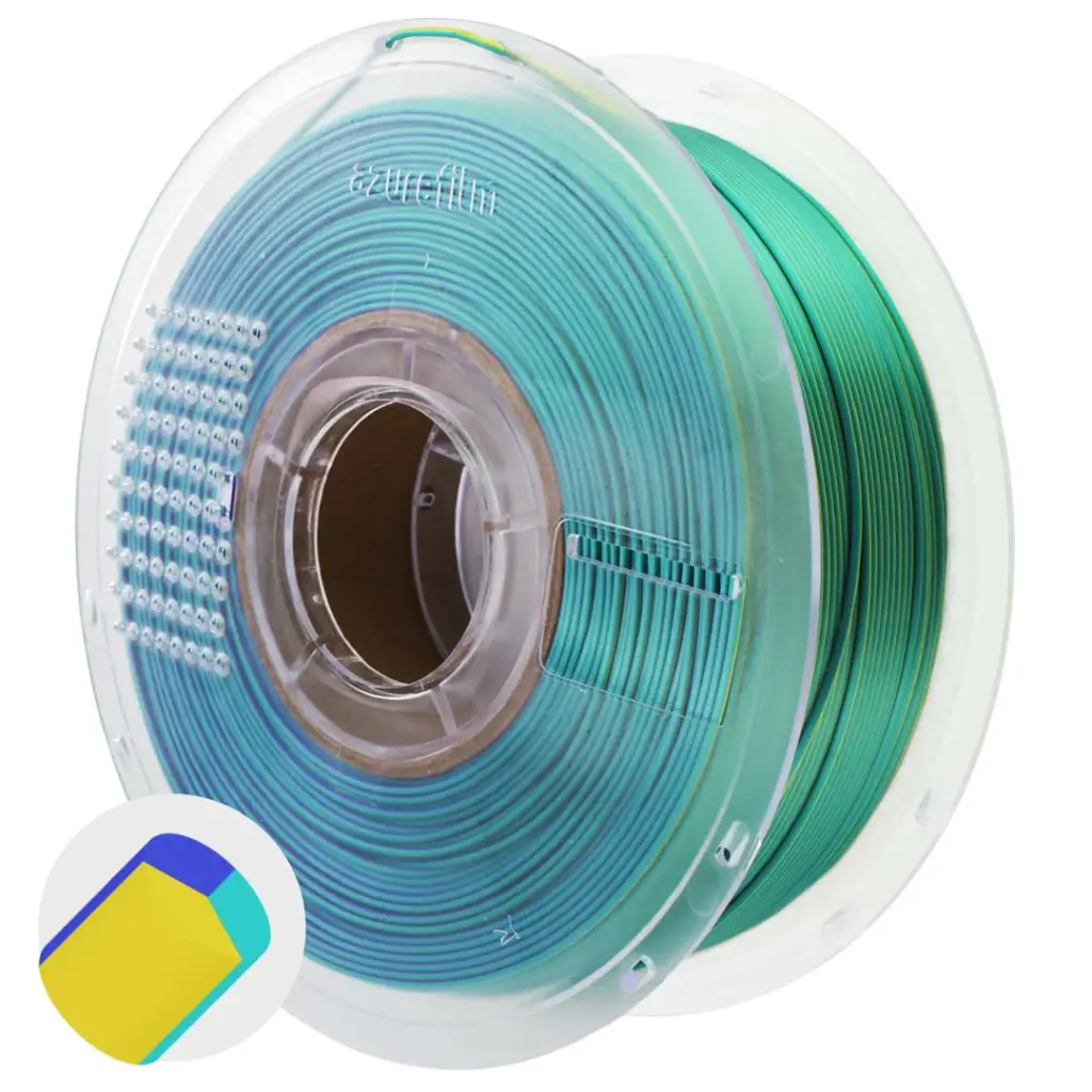 Azurefilm PLA 1,75 mm 1 kg mehrfarbige Seide dreifarbige Pfauenblume